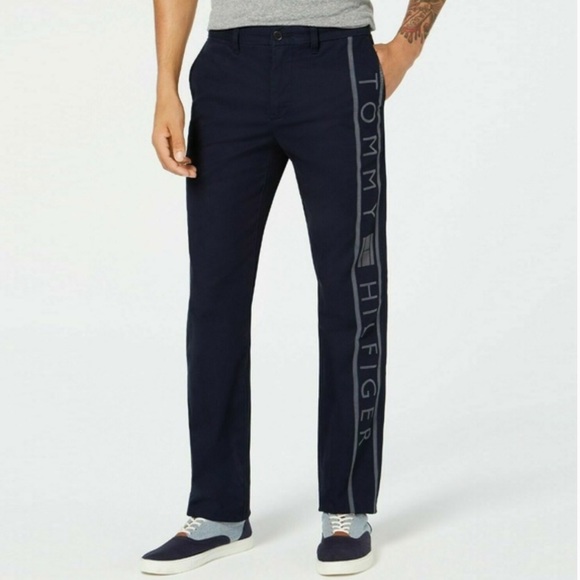 Tommy Hilfiger Logo Stripe Coupe Sur Mesure Pant - Picture 2 of 6